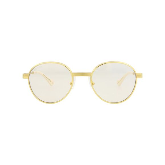 Gucci Round-Frame Metal Sunglasses Gold Mens - Picture 1 of 6